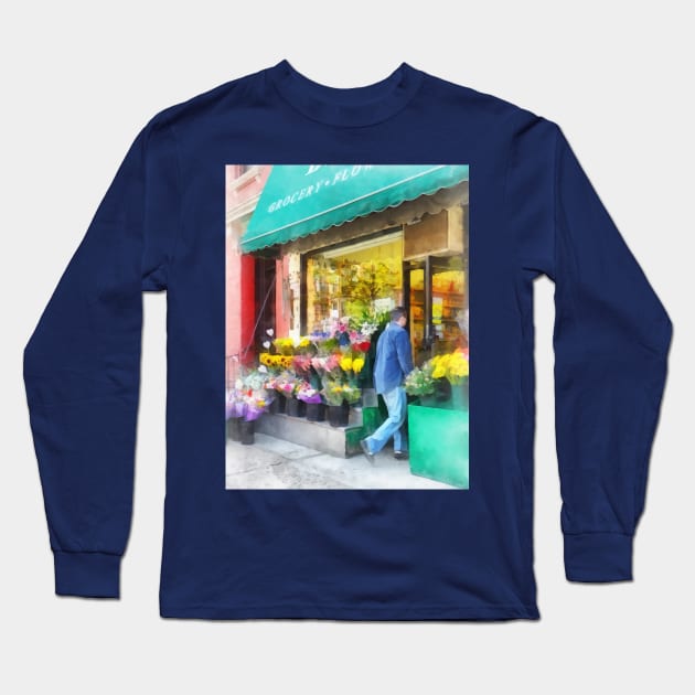 Hoboken NJ - Neighborhood Flower Shop Long Sleeve T-Shirt by SusanSavad